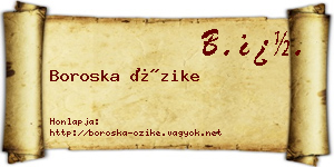 Boroska Őzike névjegykártya